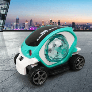 Get ready to race with this amazing kids' rotatable toy car! Featuring flashing lights and music, it's sure to be a hit at any kid's party-one