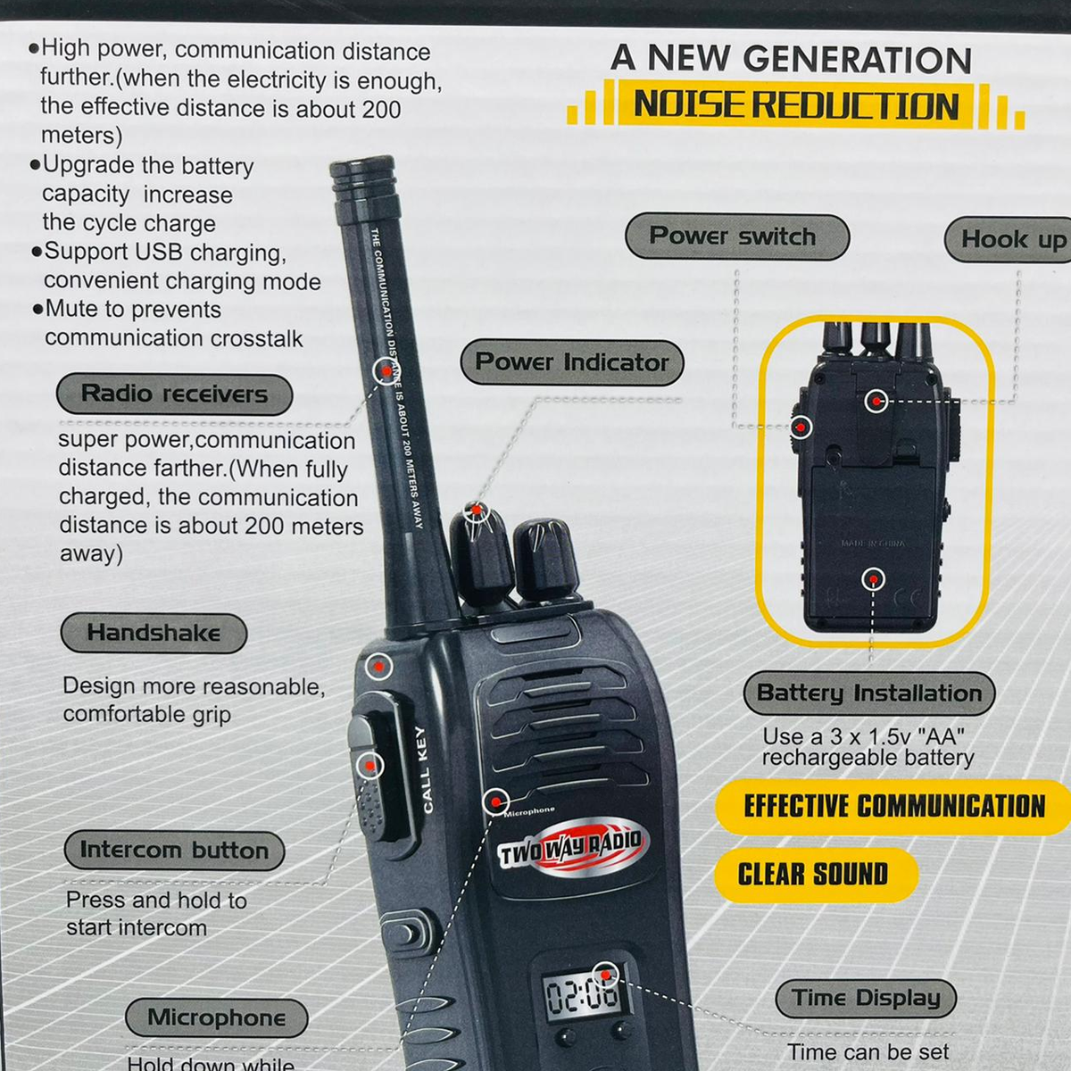 2PCS Wireless Walkie Talkie-two