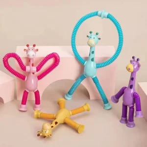 Giraffe Pop Tube Toy with Light