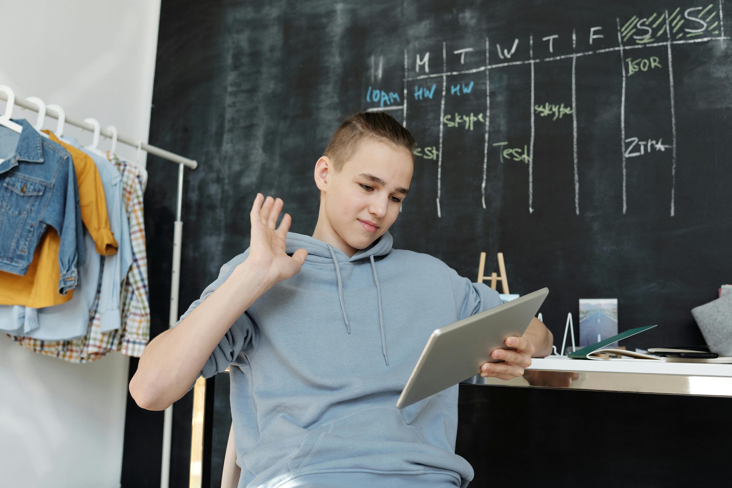 A boy learning Math through fun educations games