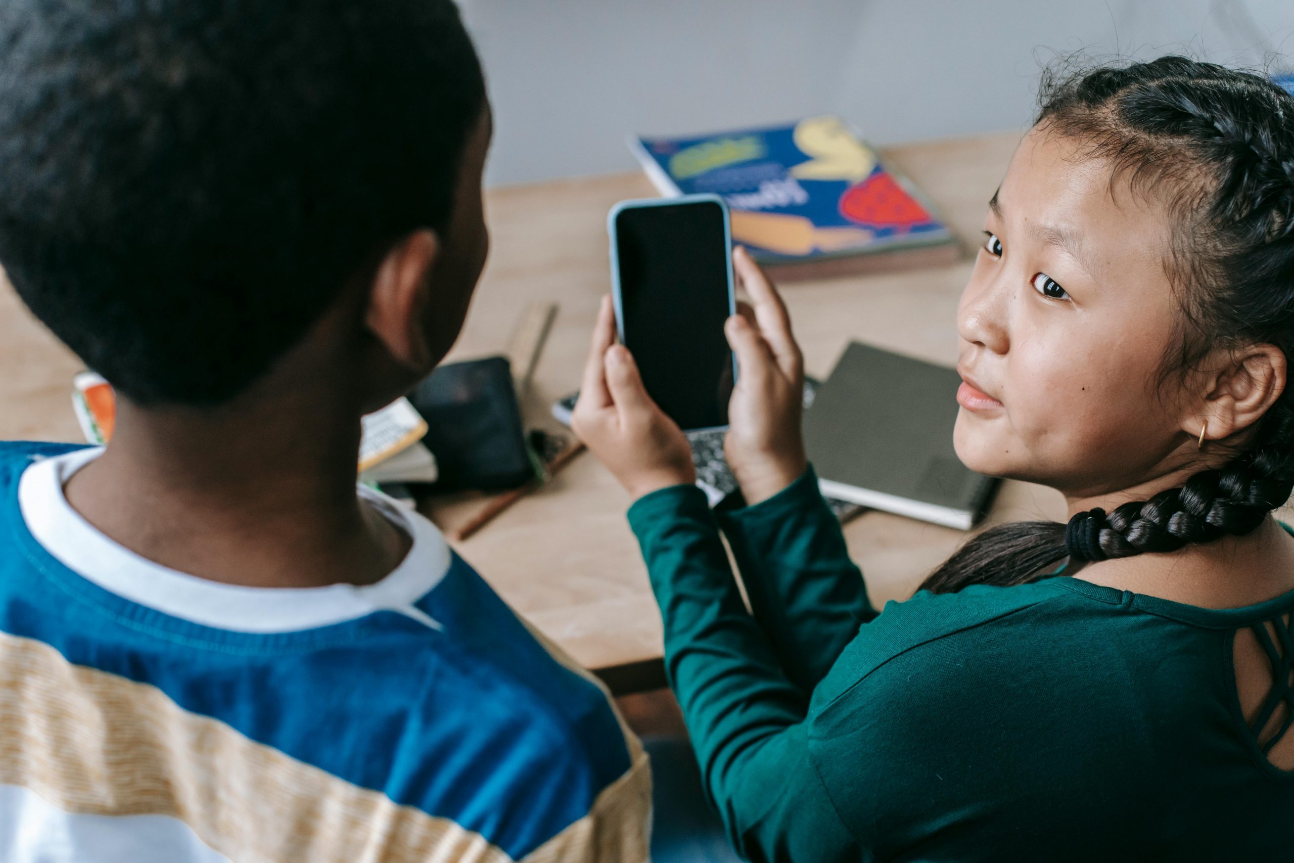 Children playing educational games together